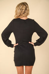 VERY J Ruched Detail Bodycon Mini Dress OutfitFlow